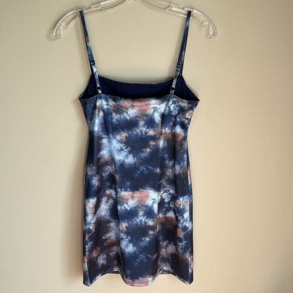 UO Printed Mini Slip Dress in Light Blue - Picture 4 of 6